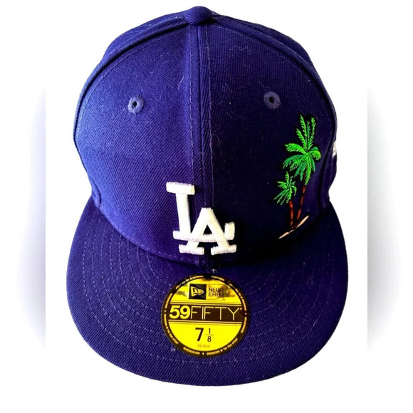 Men’s LA Dodgers New Era 2020 Custom 59FIFTY Fitted Hat Size 7 1/8 *. Palm Tree - Picture 1 of 8